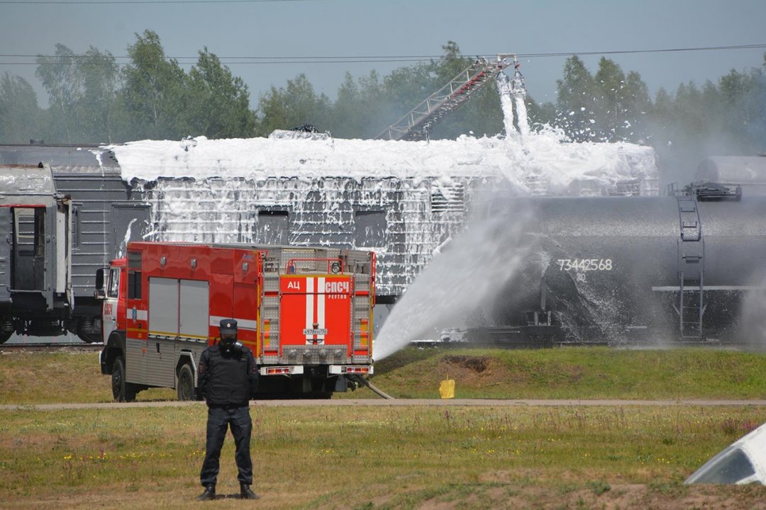 🔥🚒Вчера работники #Мособлпожспас приняли участие в демонстрационных учениях, которые состоялись на территории Ногинского спасательного центра